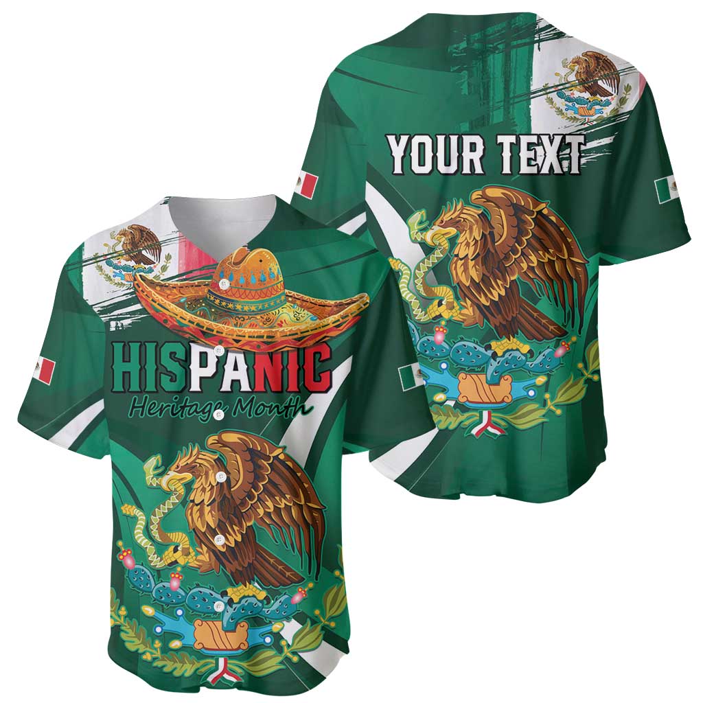 Mexico Hispanic Heritage Personalized Baseball Jersey With Aguila Mexicana LT9 - Wonder Print Shop