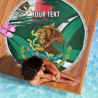 Mexico Hispanic Heritage Personalized Beach Blanket With Aguila Mexicana LT9 - Wonder Print Shop