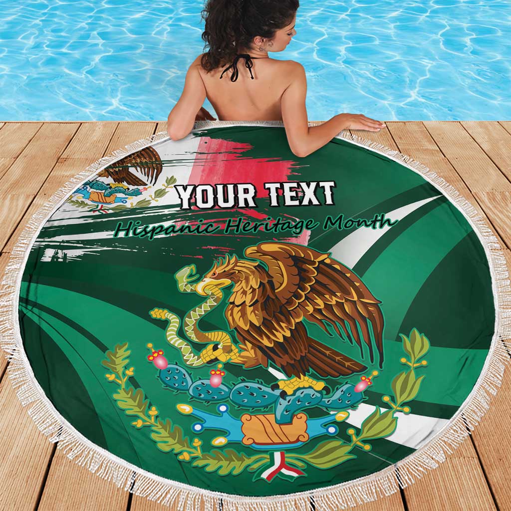Mexico Hispanic Heritage Personalized Beach Blanket With Aguila Mexicana LT9 - Wonder Print Shop