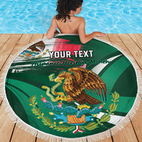 Mexico Hispanic Heritage Personalized Beach Blanket With Aguila Mexicana LT9 - Wonder Print Shop
