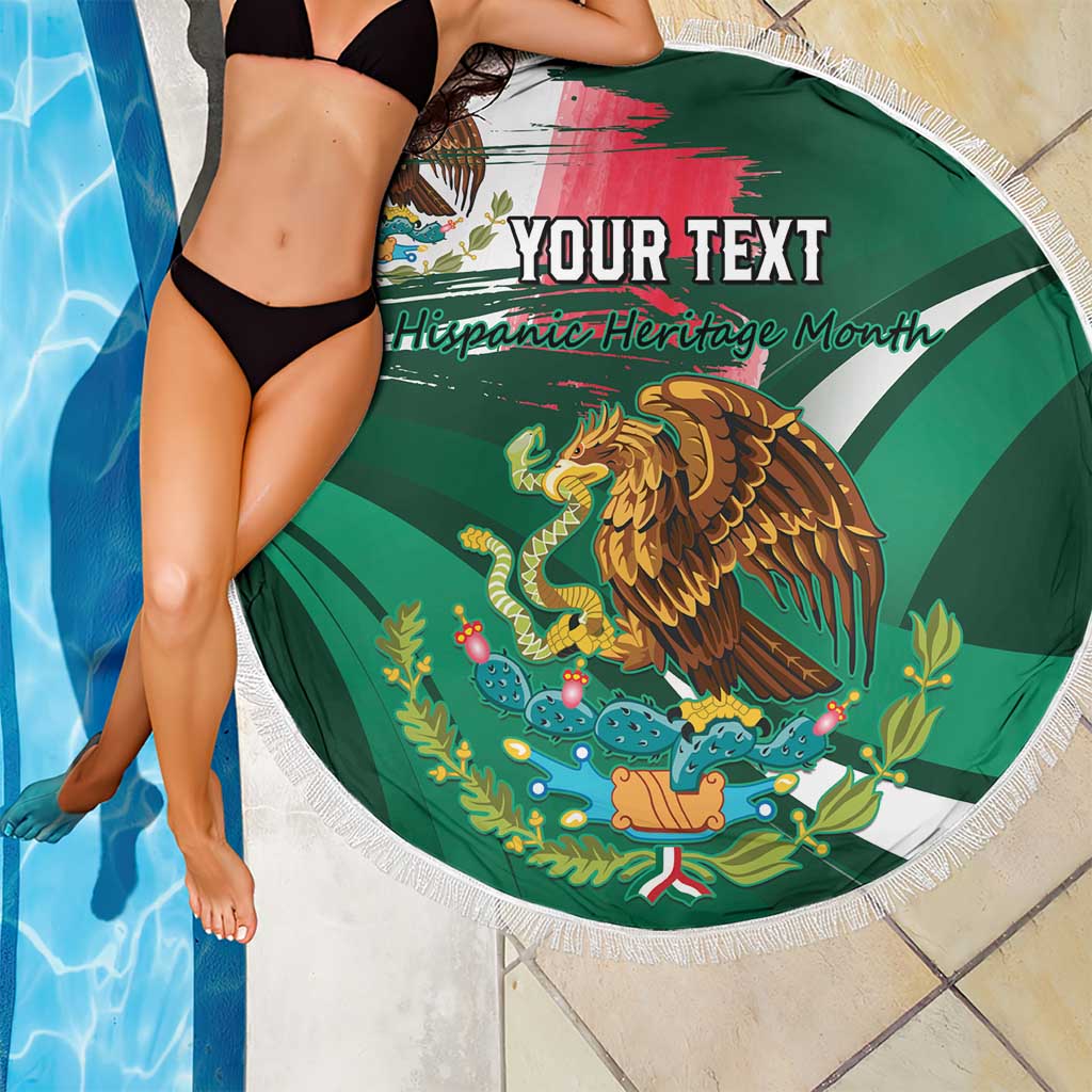 Mexico Hispanic Heritage Personalized Beach Blanket With Aguila Mexicana LT9 - Wonder Print Shop