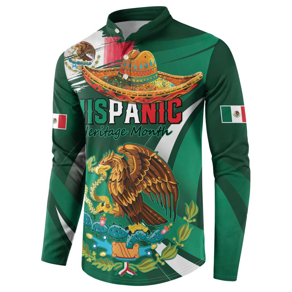 Mexico Hispanic Heritage Personalized Button Sweatshirt With Aguila Mexicana LT9 - Wonder Print Shop