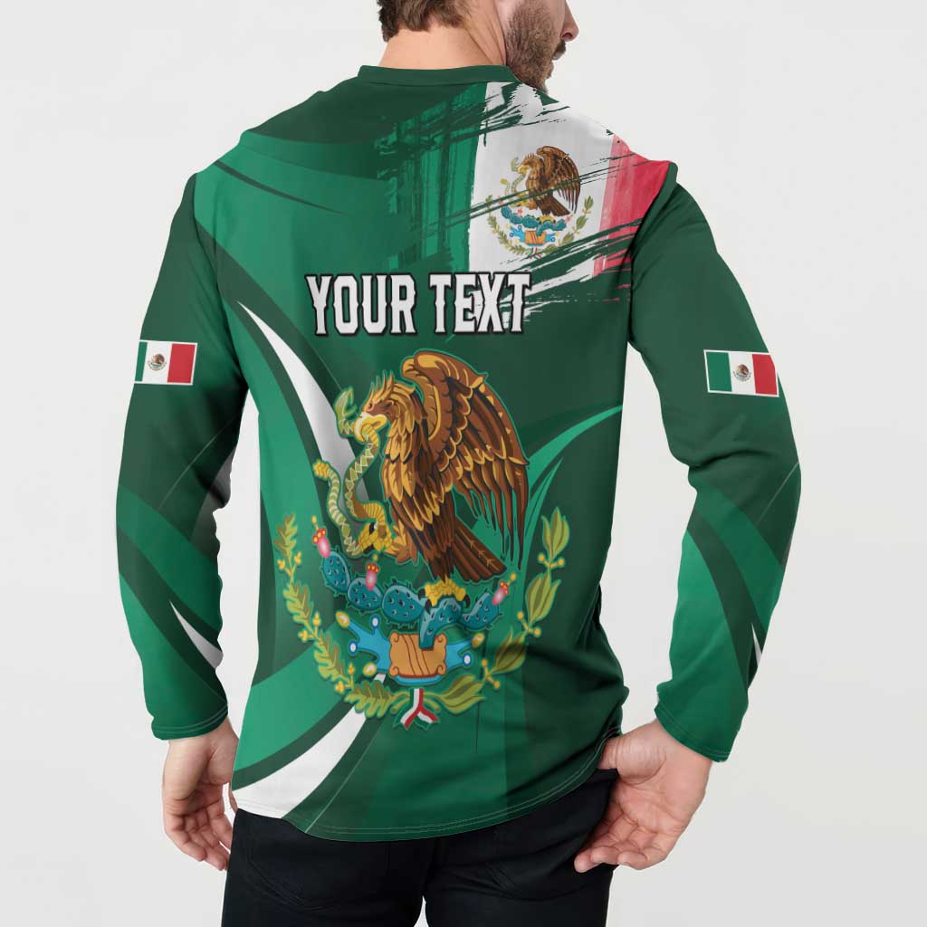 Mexico Hispanic Heritage Personalized Button Sweatshirt With Aguila Mexicana LT9 - Wonder Print Shop