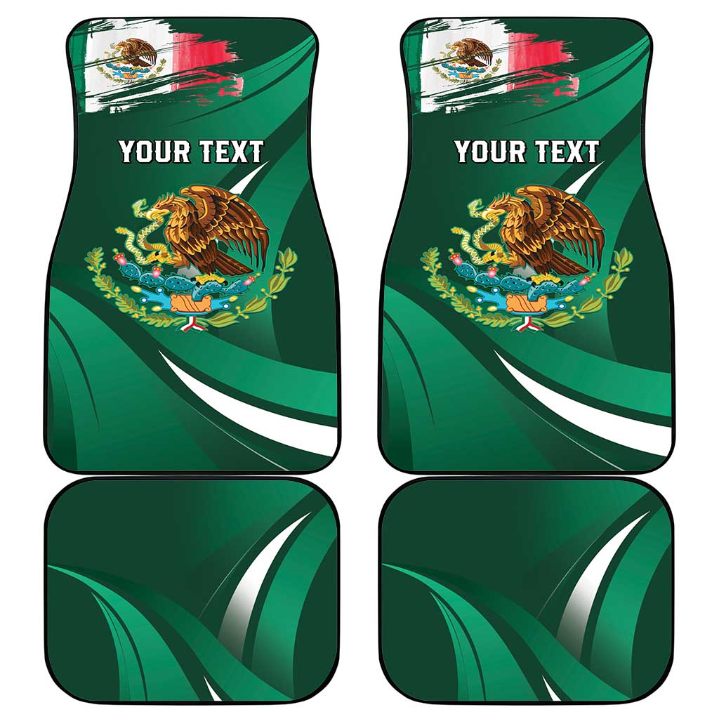 Mexico Hispanic Heritage Personalized Car Mats With Aguila Mexicana LT9 - Wonder Print Shop