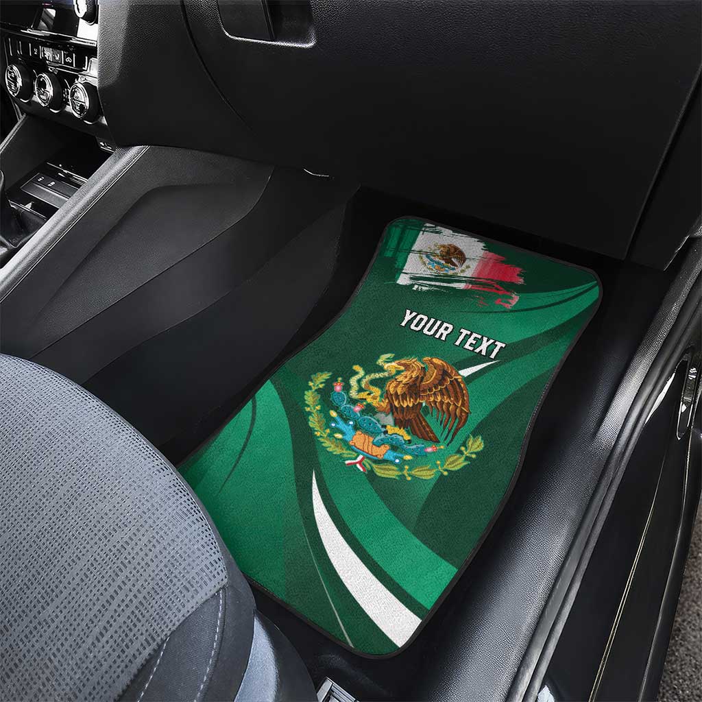 Mexico Hispanic Heritage Personalized Car Mats With Aguila Mexicana LT9 - Wonder Print Shop