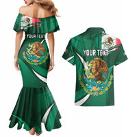 Mexico Hispanic Heritage Personalized Couples Matching Mermaid Dress and Hawaiian Shirt With Aguila Mexicana LT9 - Wonder Print Shop