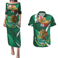 Mexico Hispanic Heritage Personalized Couples Matching Puletasi and Hawaiian Shirt With Aguila Mexicana LT9 - Wonder Print Shop