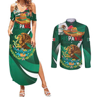 Mexico Hispanic Heritage Personalized Couples Matching Summer Maxi Dress and Long Sleeve Button Shirt With Aguila Mexicana LT9 - Wonder Print Shop