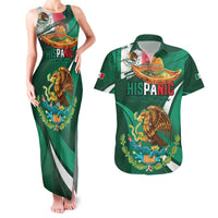 Mexico Hispanic Heritage Personalized Couples Matching Tank Maxi Dress and Hawaiian Shirt With Aguila Mexicana LT9 - Wonder Print Shop