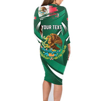Mexico Hispanic Heritage Personalized Family Matching Long Sleeve Bodycon Dress and Hawaiian Shirt With Aguila Mexicana LT9 - Wonder Print Shop
