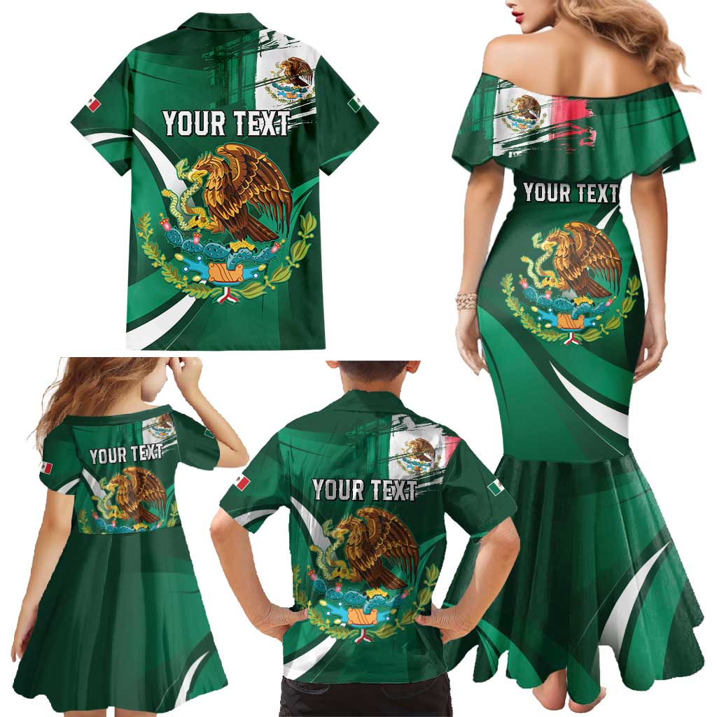 Mexico Hispanic Heritage Personalized Family Matching Mermaid Dress and Hawaiian Shirt With Aguila Mexicana LT9 - Wonder Print Shop