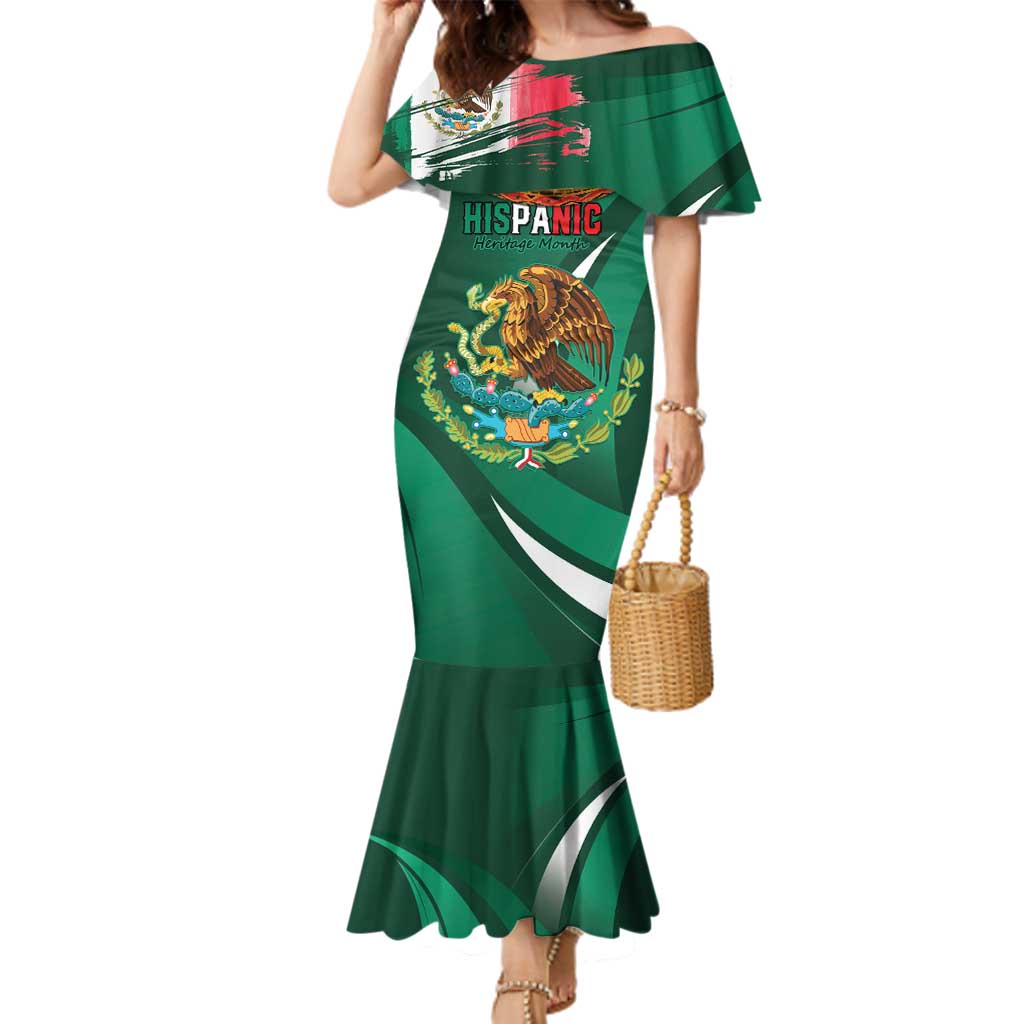 Mexico Hispanic Heritage Personalized Family Matching Mermaid Dress and Hawaiian Shirt With Aguila Mexicana LT9 - Wonder Print Shop