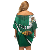 Mexico Hispanic Heritage Personalized Family Matching Off Shoulder Short Dress and Hawaiian Shirt With Aguila Mexicana LT9 - Wonder Print Shop