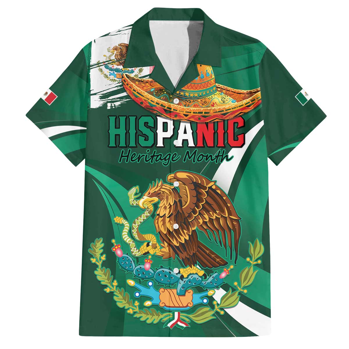 Mexico Hispanic Heritage Personalized Family Matching Puletasi and Hawaiian Shirt With Aguila Mexicana - Wonder Print Shop