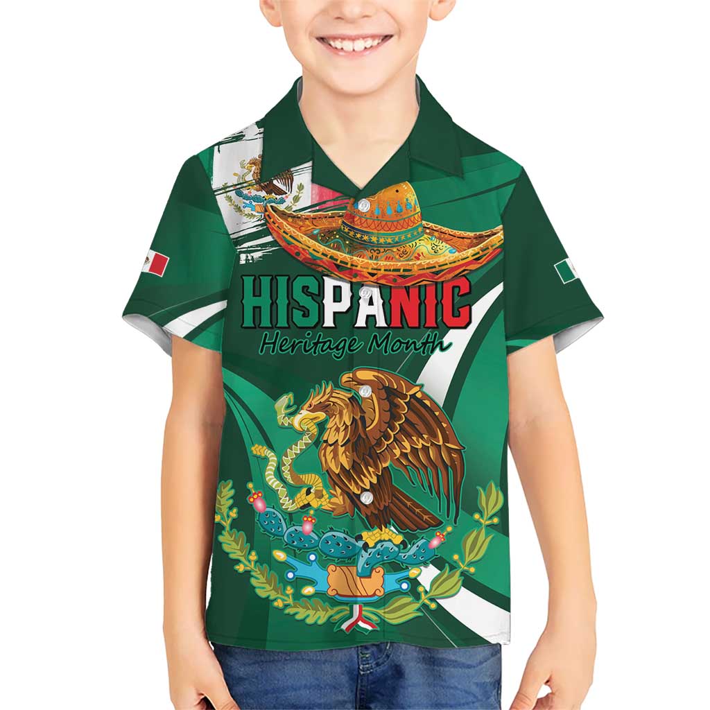 Mexico Hispanic Heritage Personalized Kid Hawaiian Shirt With Aguila Mexicana - Wonder Print Shop