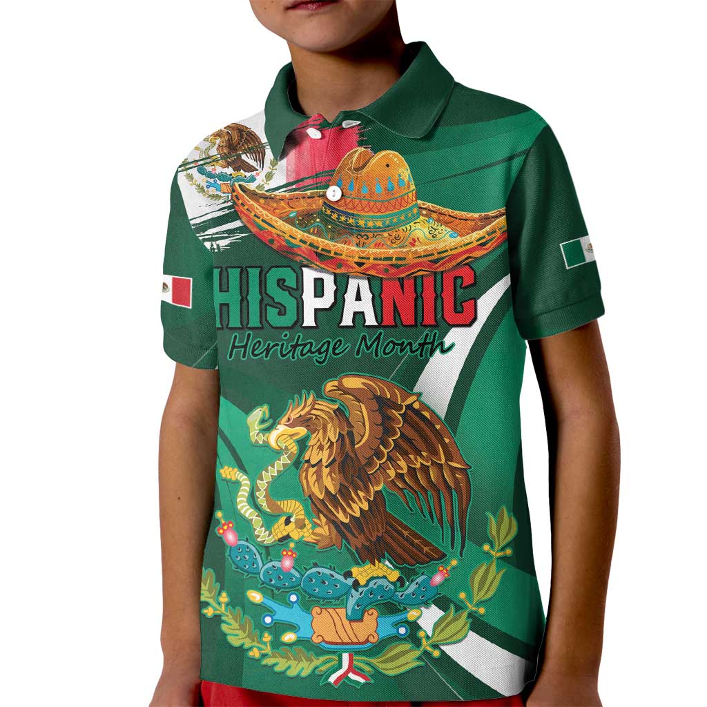 Mexico Hispanic Heritage Personalized Kid Polo Shirt With Aguila Mexicana - Wonder Print Shop