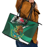 Mexico Hispanic Heritage Personalized Leather Tote Bag With Aguila Mexicana - Wonder Print Shop