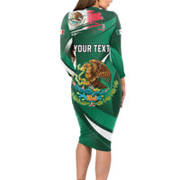 Mexico Hispanic Heritage Personalized Long Sleeve Bodycon Dress With Aguila Mexicana - Wonder Print Shop