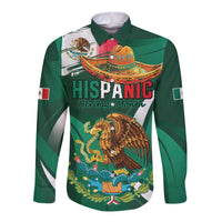 Mexico Hispanic Heritage Personalized Long Sleeve Button Shirt With Aguila Mexicana - Wonder Print Shop