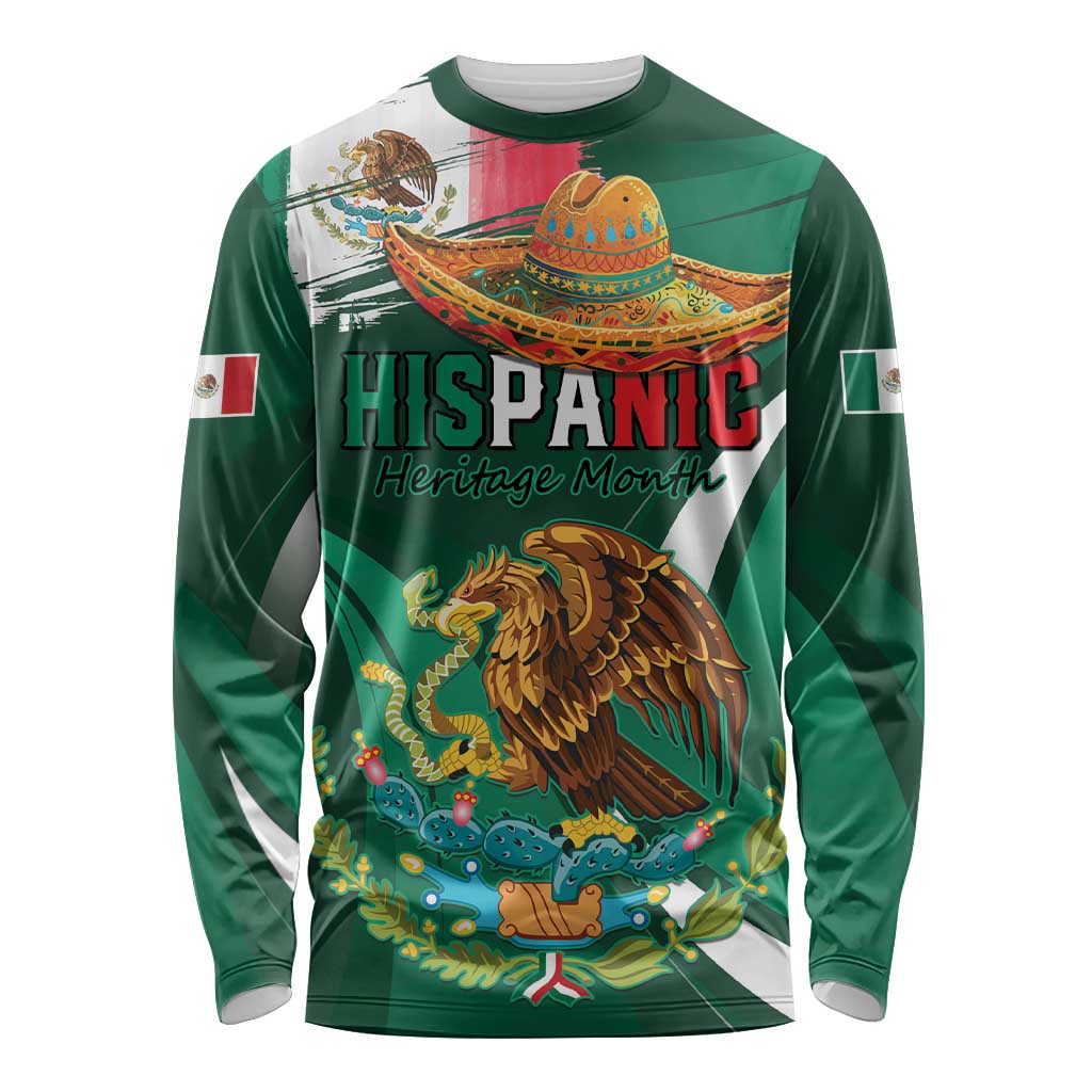 Mexico Hispanic Heritage Personalized Long Sleeve Shirt With Aguila Mexicana - Wonder Print Shop