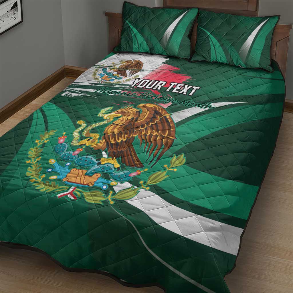 Mexico Hispanic Heritage Personalized Quilt Bed Set With Aguila Mexicana - Wonder Print Shop