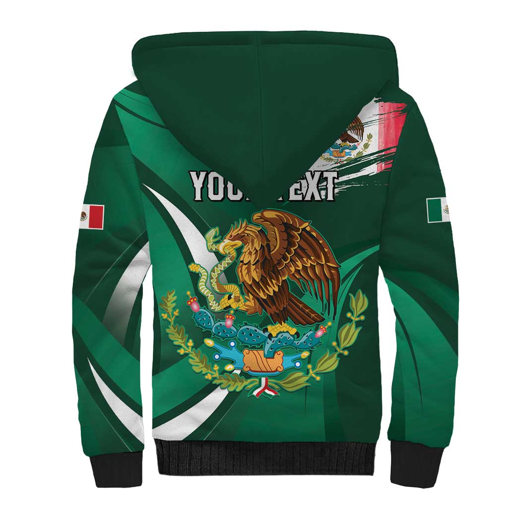 Mexico Hispanic Heritage Personalized Sherpa Hoodie With Aguila Mexicana - Wonder Print Shop