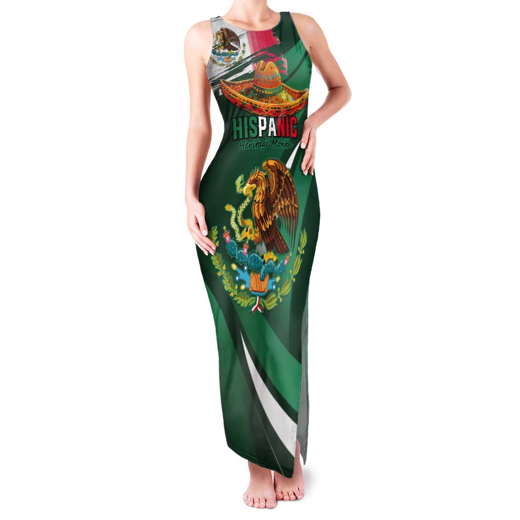Mexico Hispanic Heritage Personalized Tank Maxi Dress With Aguila Mexicana - Wonder Print Shop