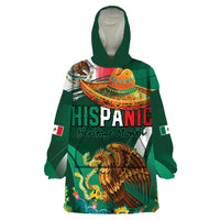 Mexico Hispanic Heritage Personalized Wearable Blanket Hoodie With Aguila Mexicana - Wonder Print Shop