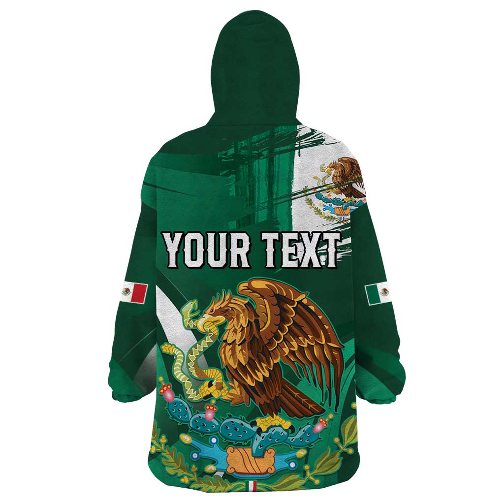 Mexico Hispanic Heritage Personalized Wearable Blanket Hoodie With Aguila Mexicana - Wonder Print Shop