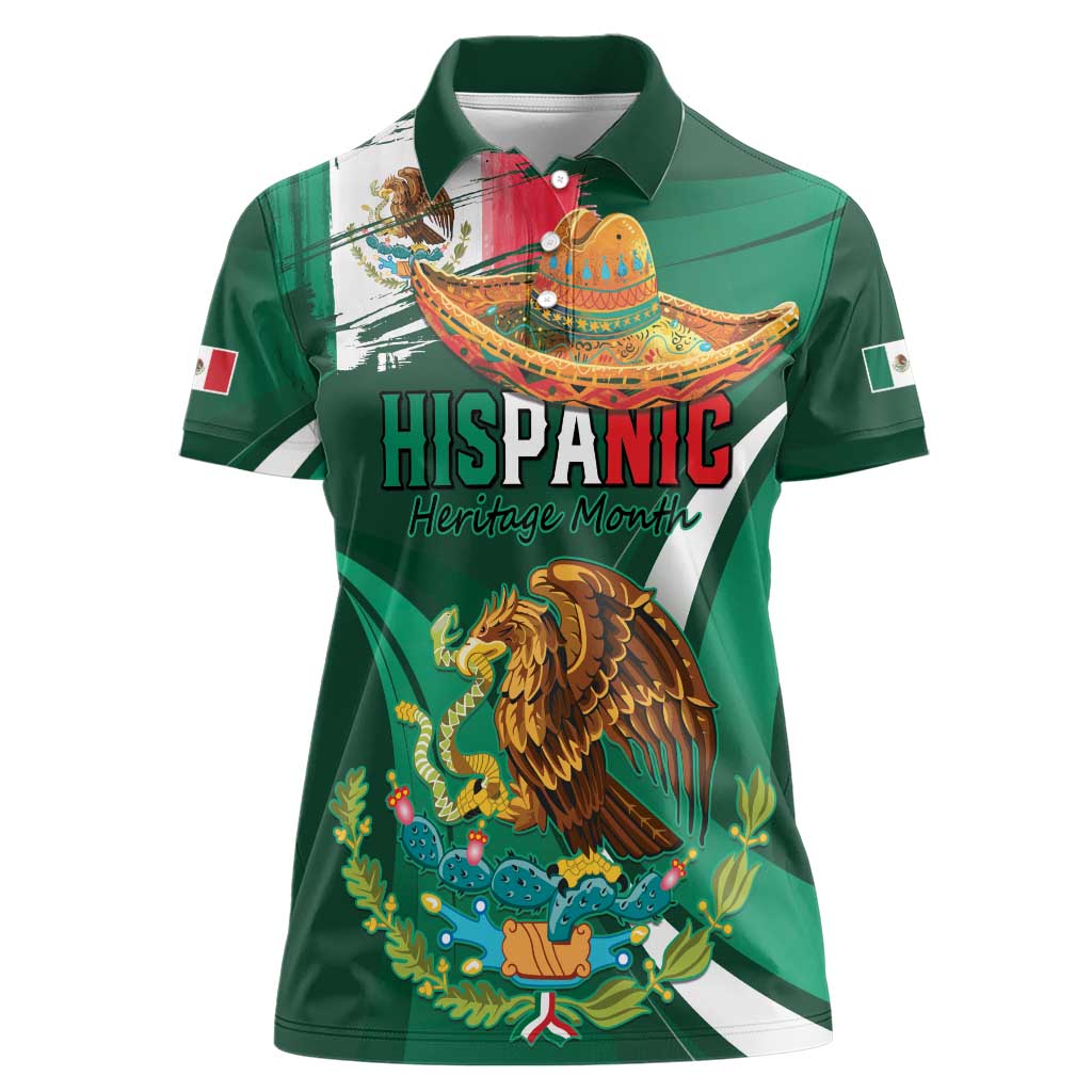 Mexico Hispanic Heritage Personalized Women Polo Shirt With Aguila Mexicana - Wonder Print Shop