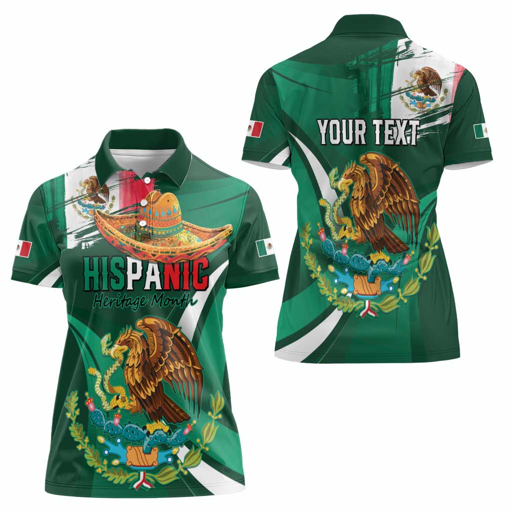 Mexico Hispanic Heritage Personalized Women Polo Shirt With Aguila Mexicana - Wonder Print Shop