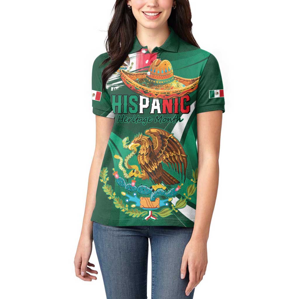 Mexico Hispanic Heritage Personalized Women Polo Shirt With Aguila Mexicana - Wonder Print Shop