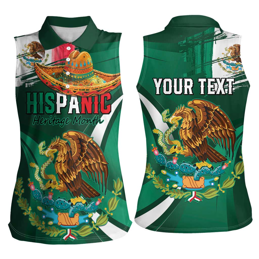 Mexico Hispanic Heritage Personalized Women Sleeveless Polo Shirt With Aguila Mexicana - Wonder Print Shop
