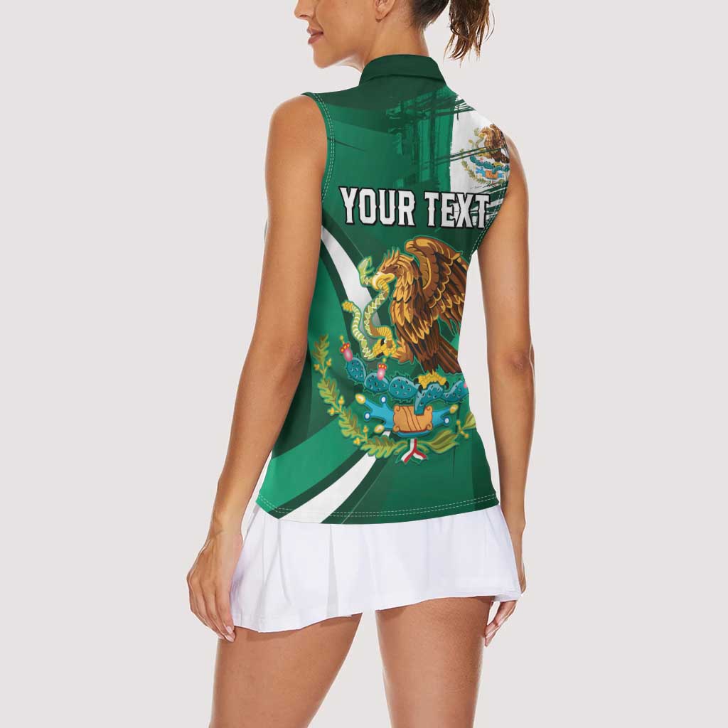 Mexico Hispanic Heritage Personalized Women Sleeveless Polo Shirt With Aguila Mexicana - Wonder Print Shop