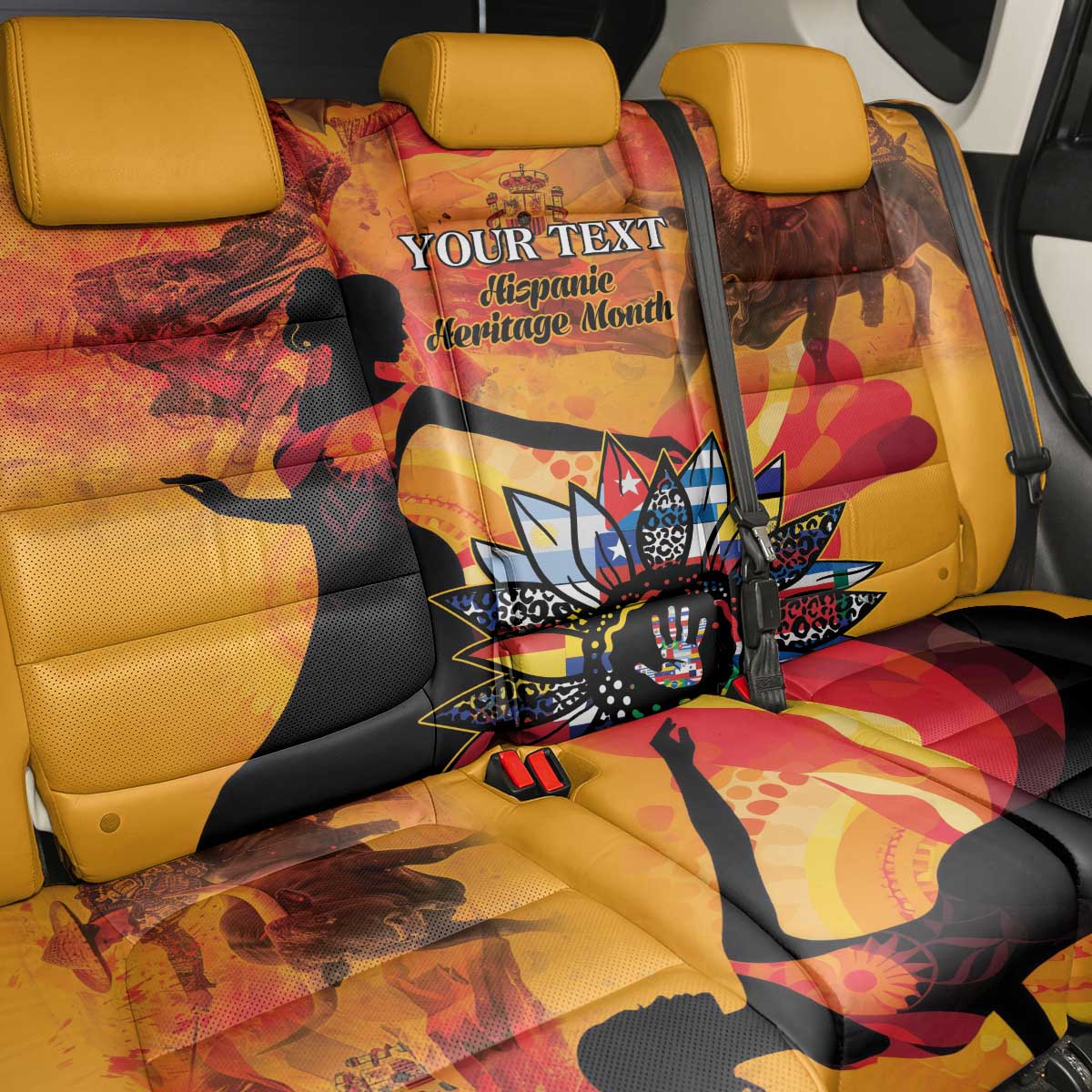 Spain Hispanic Heritage Personalized Back Car Seat Cover LT9 - Wonder Print Shop