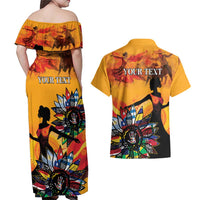 Spain Hispanic Heritage Personalized Couples Matching Off Shoulder Maxi Dress and Hawaiian Shirt LT9 - Wonder Print Shop