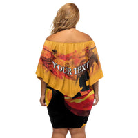 Spain Hispanic Heritage Personalized Family Matching Off Shoulder Short Dress and Hawaiian Shirt LT9 - Wonder Print Shop