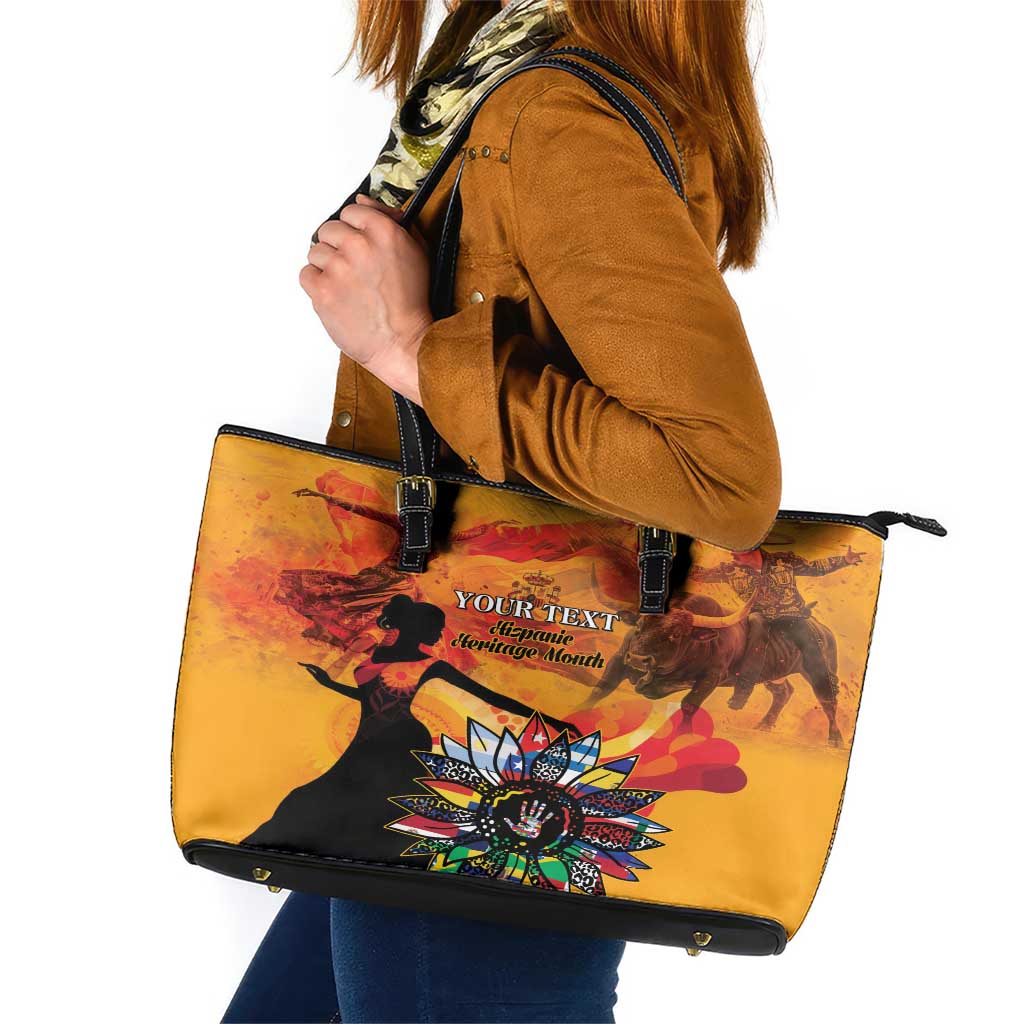 Spain Hispanic Heritage Personalized Leather Tote Bag - Wonder Print Shop