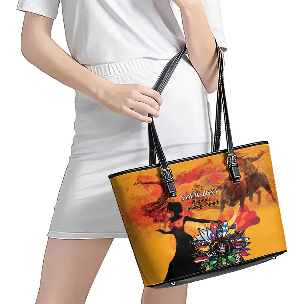 Spain Hispanic Heritage Personalized Leather Tote Bag - Wonder Print Shop