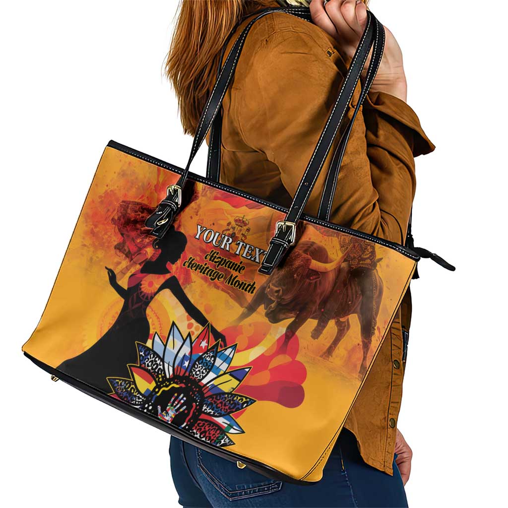Spain Hispanic Heritage Personalized Leather Tote Bag - Wonder Print Shop