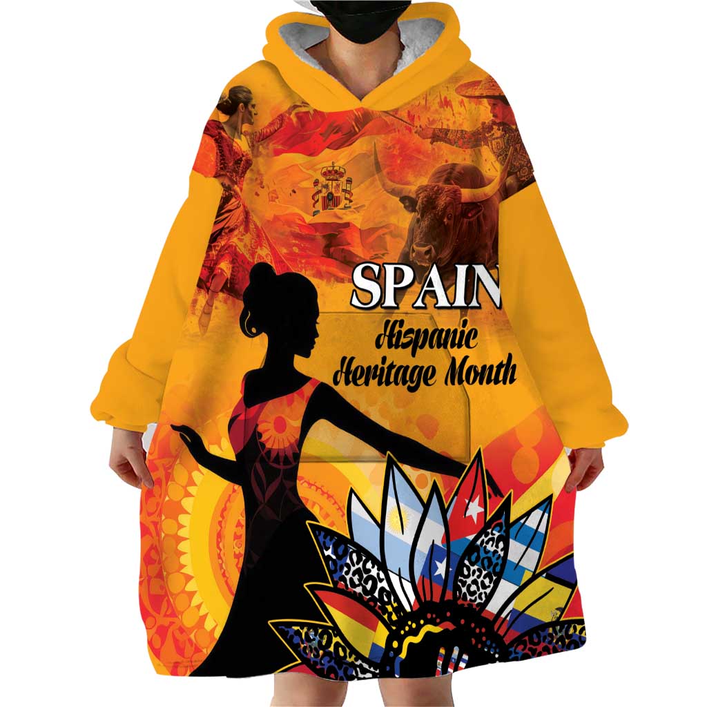 Spain Hispanic Heritage Personalized Wearable Blanket Hoodie - Wonder Print Shop