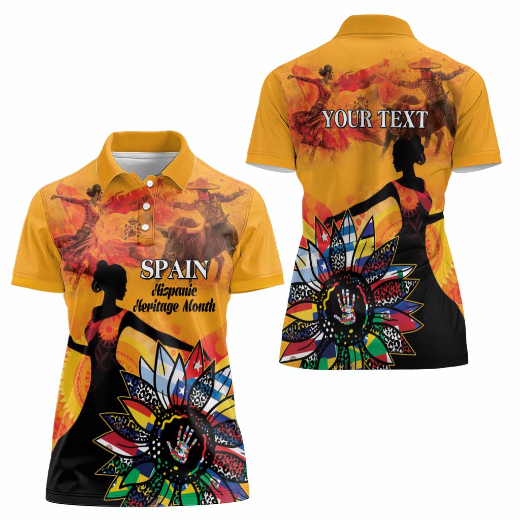 Spain Hispanic Heritage Personalized Women Polo Shirt - Wonder Print Shop