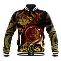 New Zealand Baseball Jacket Aotearoa Wisdom Face Maori Fern Tattoo Arty LT9 - Wonder Print Shop