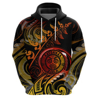 New Zealand Hoodie Aotearoa Wisdom Face Maori Fern Tattoo Arty - Wonder Print Shop