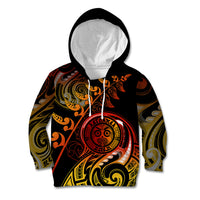 New Zealand Kid Hoodie Aotearoa Wisdom Face Maori Fern Tattoo Arty - Wonder Print Shop