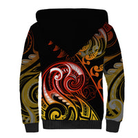 New Zealand Sherpa Hoodie Aotearoa Wisdom Face Maori Fern Tattoo Arty - Wonder Print Shop