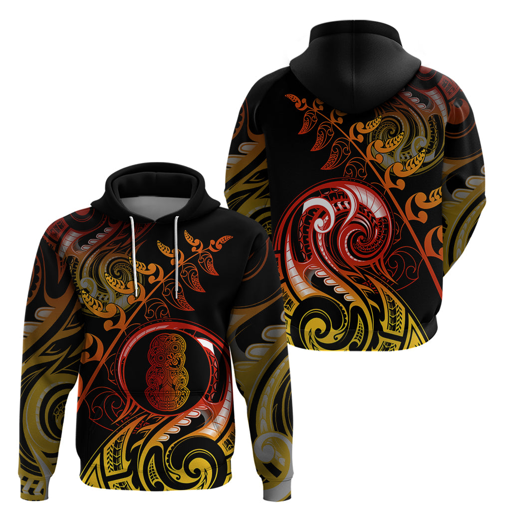 New Zealand Hoodie Aotearoa Hei-Tiki Maori Fern Tattoo Arty - Wonder Print Shop