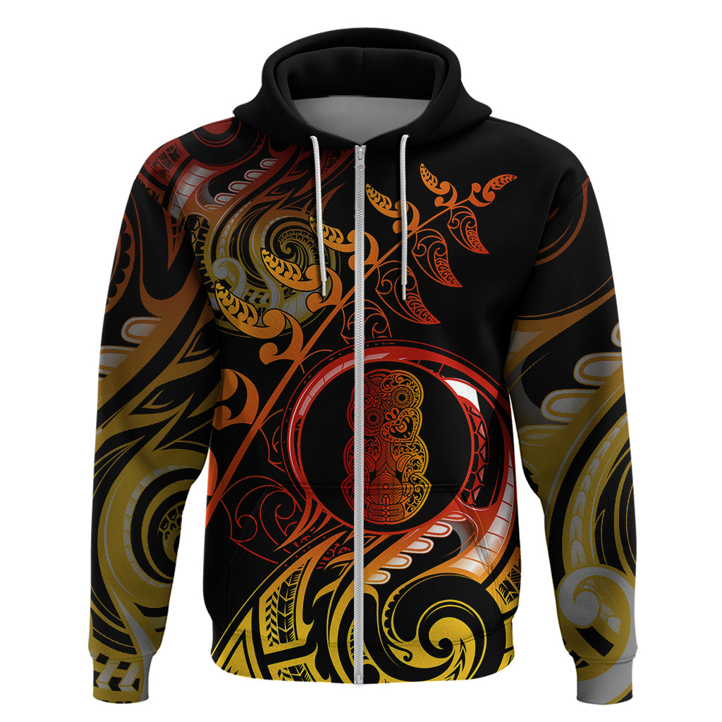 New Zealand Hoodie Aotearoa Hei-Tiki Maori Fern Tattoo Arty - Wonder Print Shop