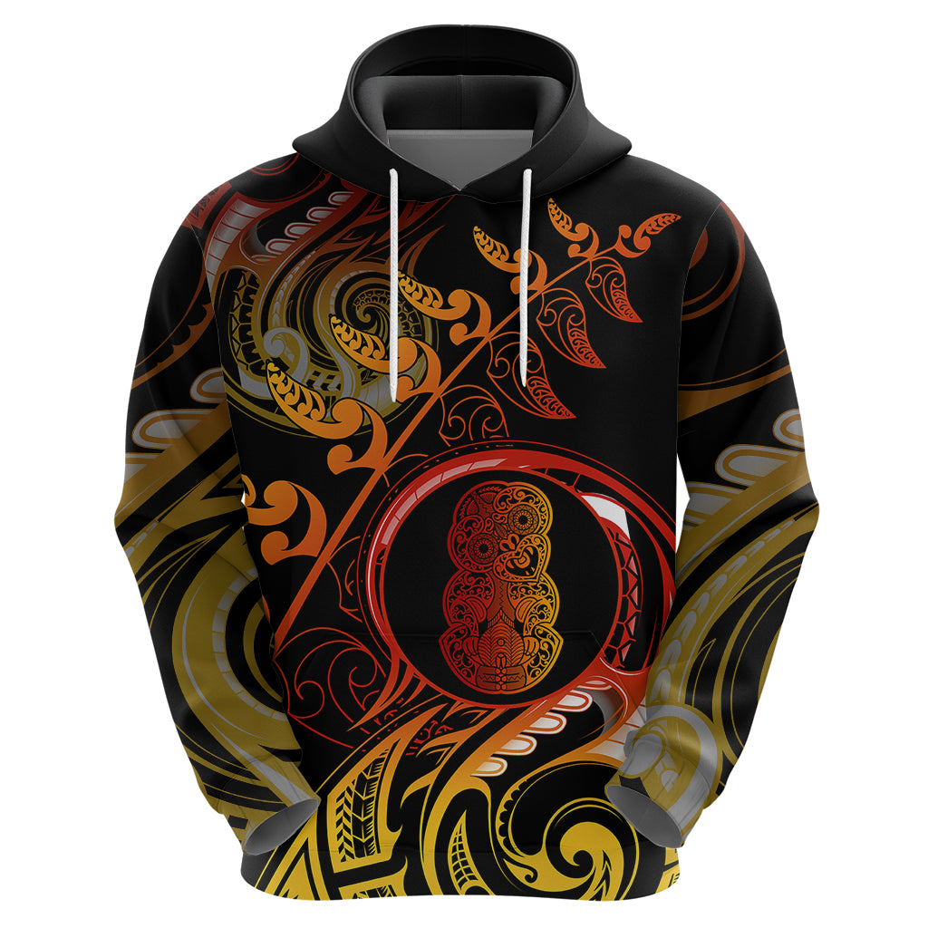 New Zealand Hoodie Aotearoa Hei-Tiki Maori Fern Tattoo Arty - Wonder Print Shop