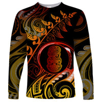 New Zealand Long Sleeve Shirt Aotearoa Hei-Tiki Maori Fern Tattoo Arty - Wonder Print Shop